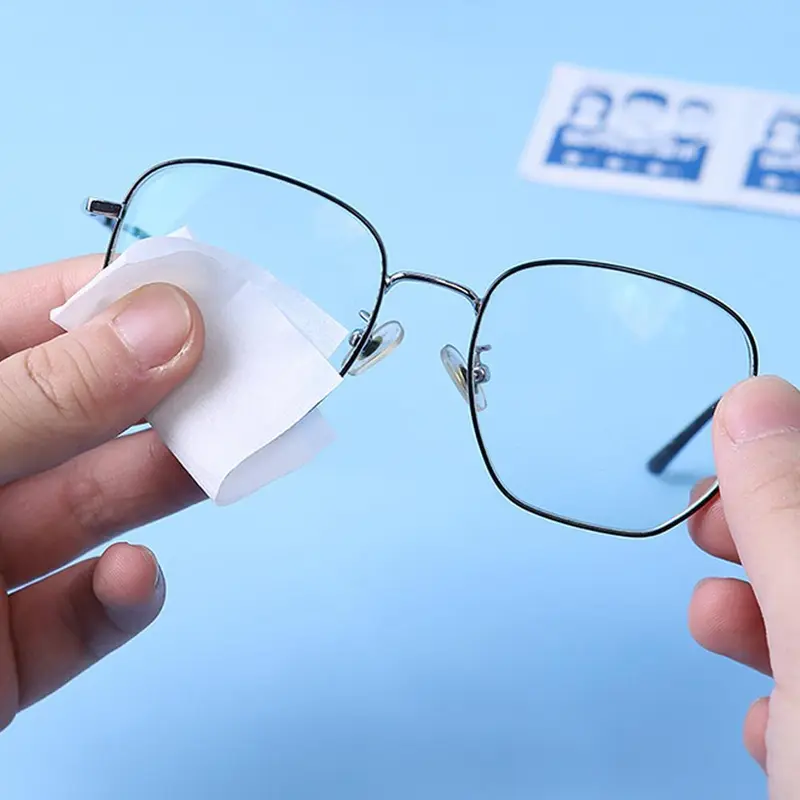 Khăn Lau Chống Sương Mù, 100 Chiếc, Dùng Một Lần, Làm Sạch Ống Kính Kính Mắt Vải Màn Hình Giấy Kính I9C5, Hàng Có Sẵn 1