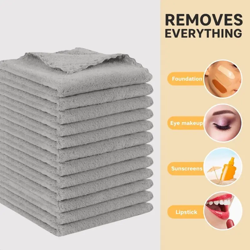 Reusable Makeup Remover Facial Cleansing Towel, 6 Counts Soft Face Washcloth, Travel Makeup Washcloths, Skincare Tools for Women 2