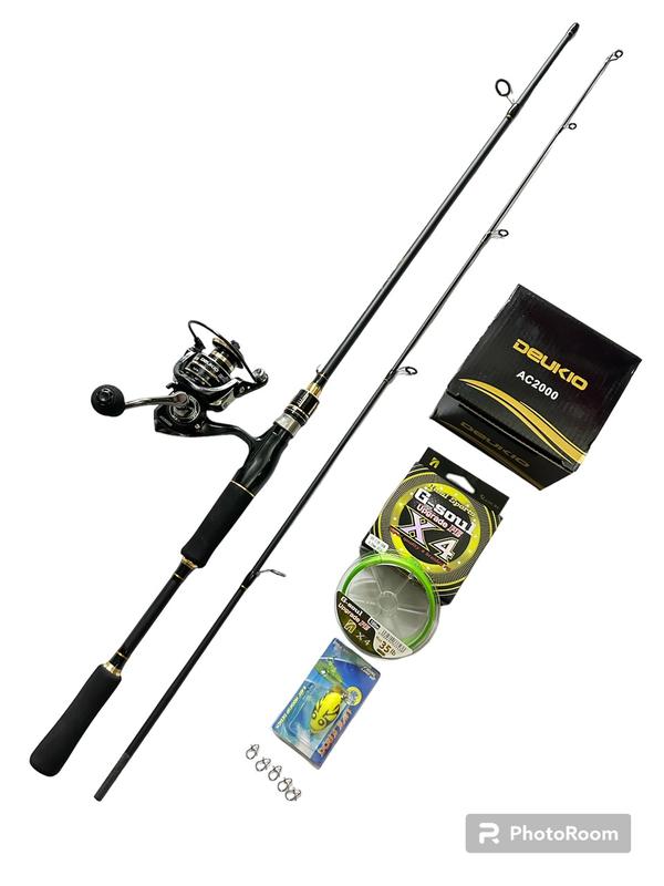 Combo Cần câu Daiiiiwa Nội Địa Máy Đứng Deukio AC 2000 - Dây PE X4 - Nhái Hơi