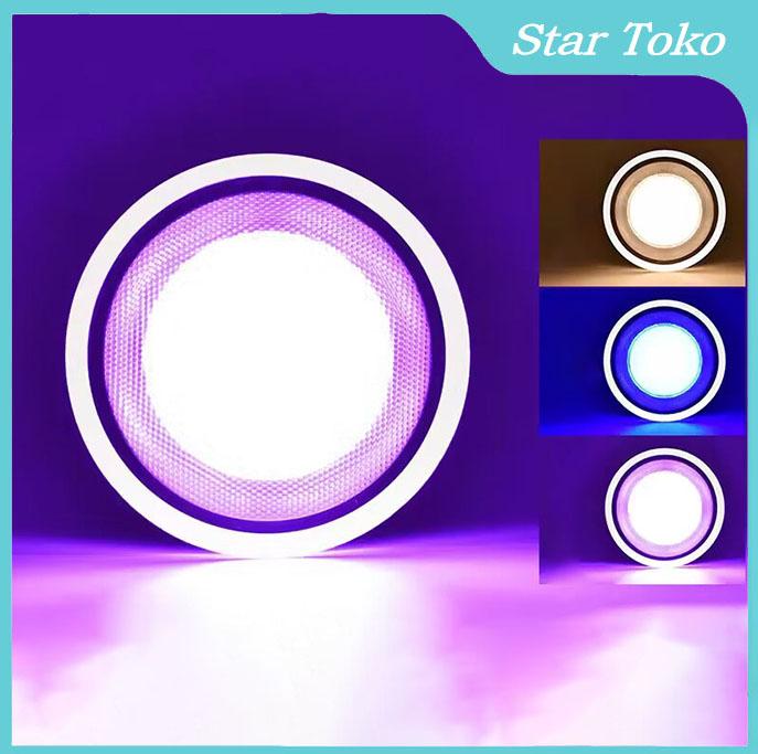 LAMPU DOWNLIGHT PEX LED 3 WARNA 9WATT KUNING BIRU UNGU/PUITH KUNING WW ...