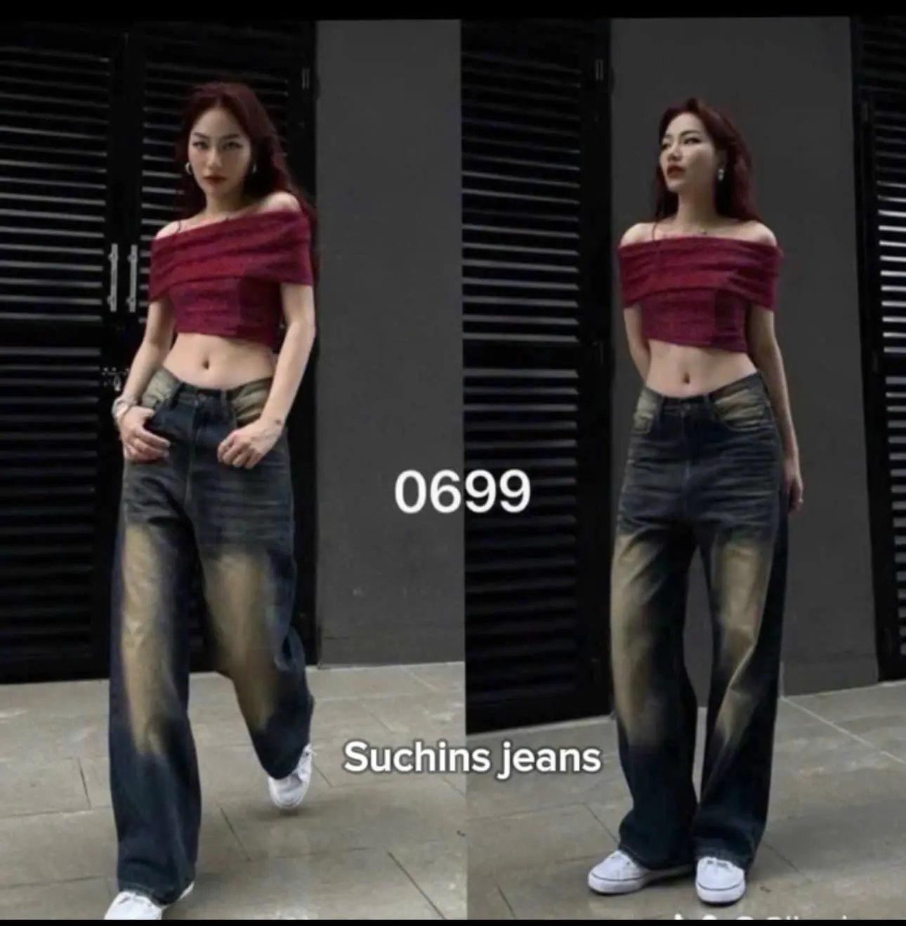 QUẦN JEANS LƯNG CAO ỐNG RỘNG MÀU RETRO, WASH MÀU, DÁNG SUÔNG SUCHINS JEANS [M43] Nữ Pants