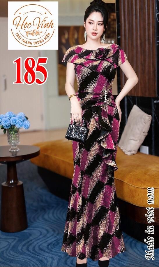 Product Introduction of Dress m185 . ĐẦM TRUNG NIÊN THIẾT KẾ ĐI TIỆC. ĐẦM DẠ HỘI ĐUÔI CÁ CHE KHUYẾT ĐIỂM SIÊU XINH  Women 8