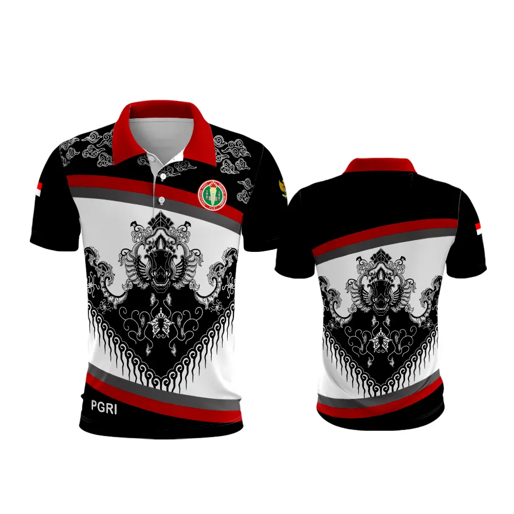 Baju Pgri Pria Kaos jersey Olahraga Batik Pgri Baju Berkerah Pria Atasan Batik Pgri Motif