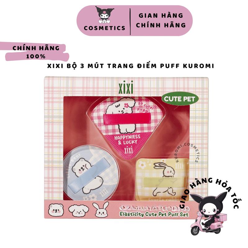 Xixi Bộ 3 Mút Trang Điểm Puff KUROMI Tán Nền Bông Mềm Mại Loại Dày Đẹp Cọ Trang Điểm Dụng cụ làm đẹp Makeup Cosmetic Mỹ Phẩm