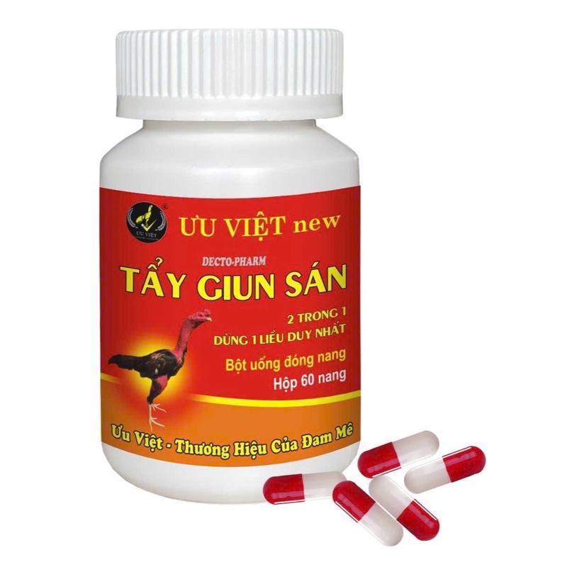 Tẩy giun sán Ưu Việt thế hệ mới (hộp 60 viên)