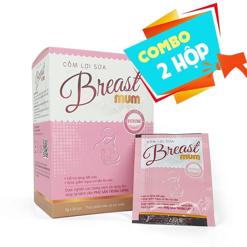 [COMBO 2] Cốm lợi sữa Breast mum - Tăng chất lượng và số lượng sữa mẹ cho mẹ ít sữa, sữa loãng, mất sữa sau khi sinh và đang cho con bú
