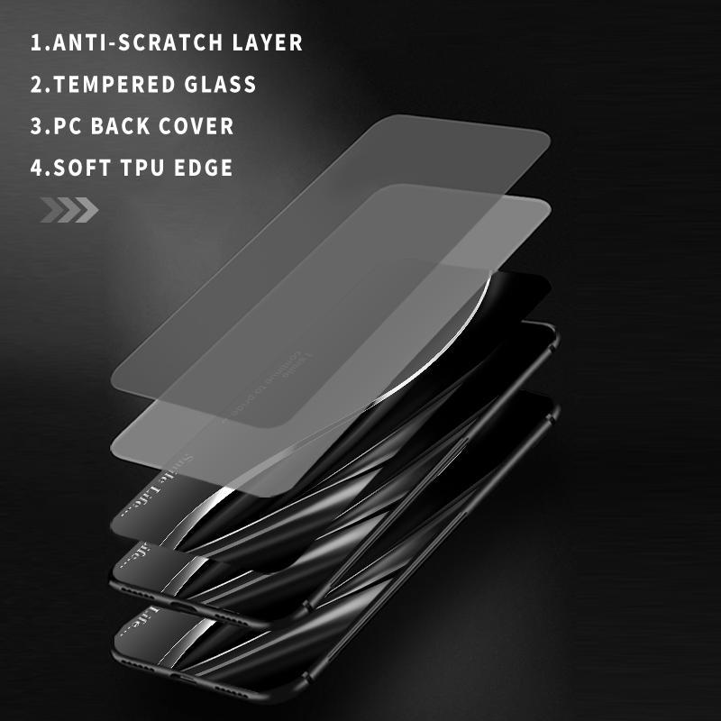 Hard Case Glass Kaca For Samsung S21 FE S21 PLUS 5G ULTRA Note10 Plus Note9 Note10 4G Case Simple Metalized Pattern Silicon Casing Hp Ponsel Silikon 6