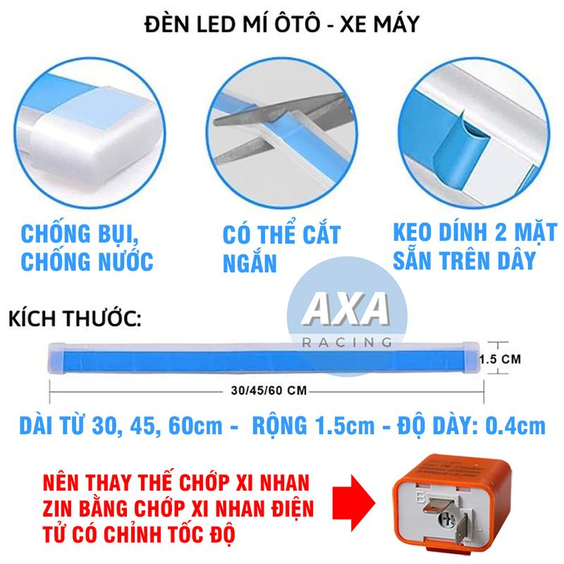 Product Introduction of Dây đèn led mí dẻo chạy đuổi Audi gắn cho xe máy, ô tô DC 12v 13