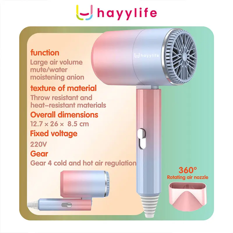 PAWPAW'S Pet Hairdryer - Hairdryer Mini Untuk Mengeringkan Bulu/Rambut Hewan Peliharaan Dengan Blueray HL-DBA595 5