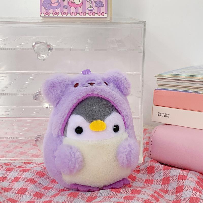 Product Introduction of New Cute Plush Toy Bear Transforms into Penguin Backpack Doll Plush Pendant Grab Machine Doll Wholesale 8