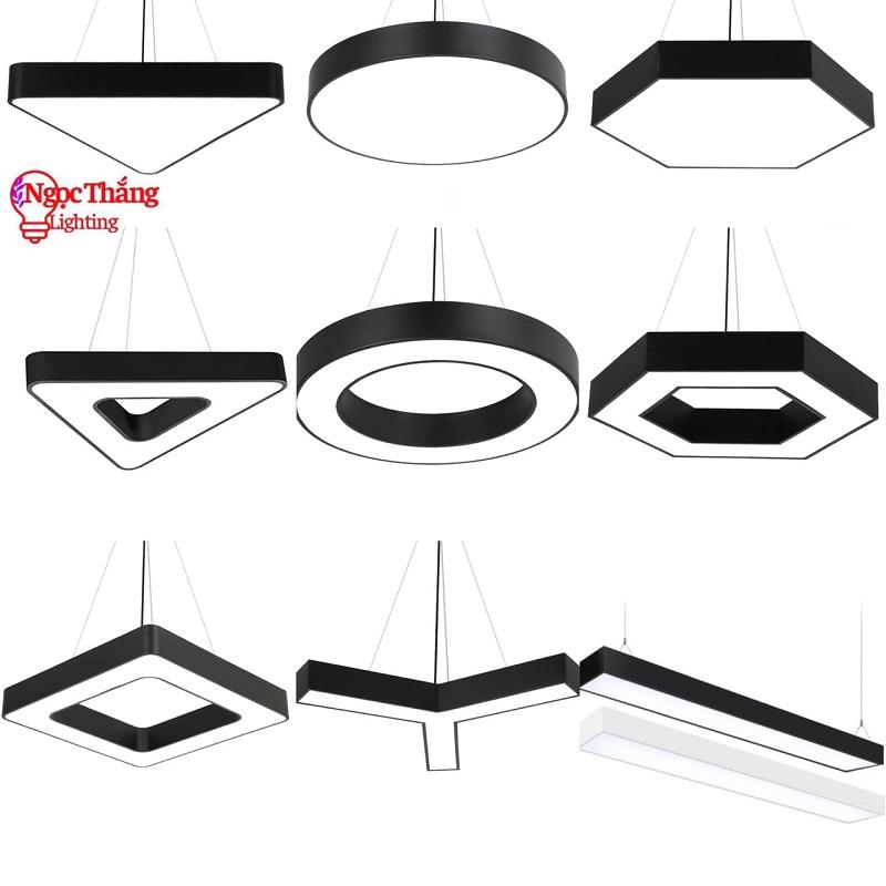 Đèn thả trần văn phòng 60cm hình học hình lục giác hình tròn hình vuông tam giác ánh sáng trắng 220V MS01 Ngọc Thắng 0