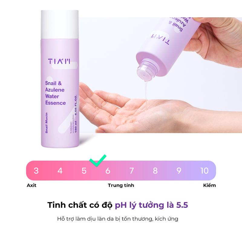 [KOL] - Tinh Chất Dịch Lọc Ốc Sên Hỗ Trợ Làm Dịu Và Hỗ Trợ Phục Hồi Dành Cho Da Dầu Mụn, Nhạy CảmTIA'M Snail & Azulene Water Essence 180ML Nữ 2