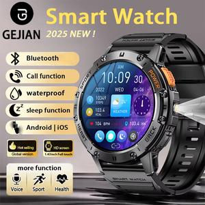 2025 New 1.43Inch AMOLED 466*466 HD Screen Smart Watch Women Bluetooth Call IP68 Waterproof Outdoor Sports Men Smartwatch With Flashlight Heart Rate Monitor Remote Camera