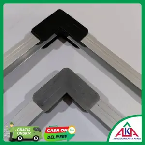 Siku Pelindung Pengaman Sudut Papan Tulis Whiteboard Plastik Kecil 8mm Abu-abu Hitam
