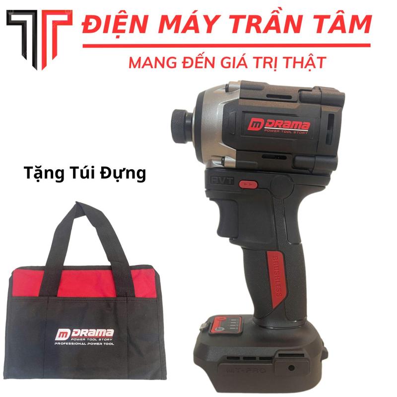 Thân Máy bắn vít pin DRAMA 21V, lực siết lên đến 250N.m, tốc độ không tải 1200V/P; 2200 V/P; 3000V/P; 3500V/P