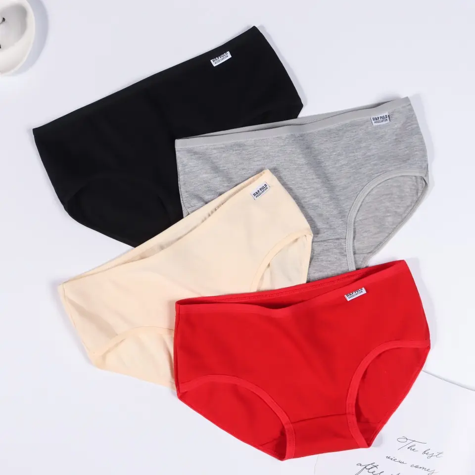Đồ Lót Nữ, A001, Chất Liệu Cotton, Thiết Kế Đơn Giản, Thoáng Khí, Cạp Thường Dưới, Màu Trơn Màu Đỏ Lớn, Thích Hợp Cho Bé Gái Và Học Sinh, Quần Lót Đáy Quần Tất Cả Cotton set  quần  lót  nữ  màu  đen quần  tất  đen quần  tất  moxi đồ  zen