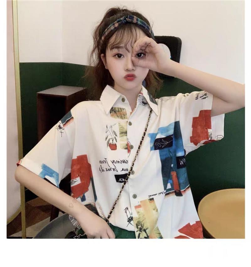Product Introduction of Áo Sơ Mi Thiết Kế Cổ Điển Độc Đáo Áo Sơ Mi Ngắn Tay, Dành Cho Phụ Nữ, Mùa Hè 2024 Phong Cách Hàn Quốc Mới, Thời Trang, Dáng Rộng Vừa Vặn, Áo Sơ Mi 19