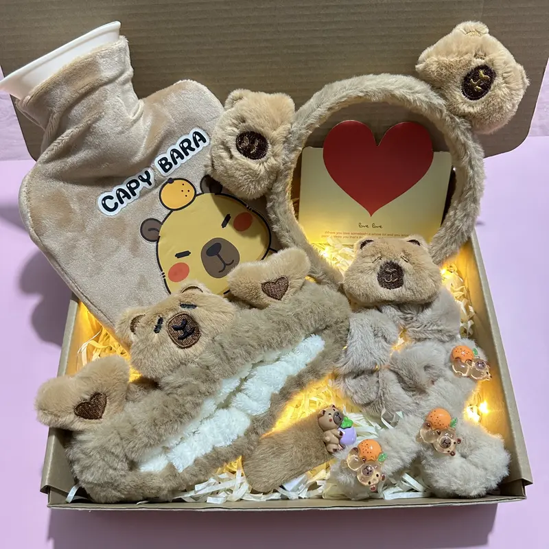 Hộp Quà Tặng Túi Chườm Cappybara Dành Tặng Bạn Bè Người Thân Dịp Lễ 14/2 8/3 20/10 Siêu Dễ Thương 0