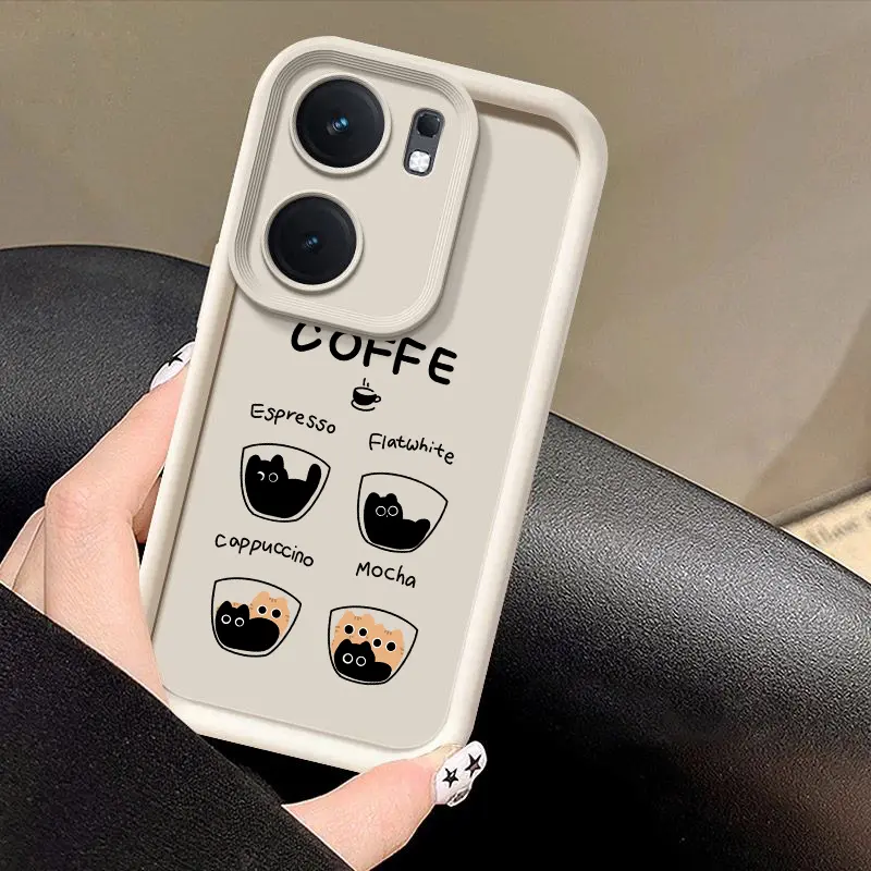 Ốp Điện Thoại, Dành Cho Oppo Reno 13F 4G 5G, Chất Liệu Mềm Mại, Chống Vỡ, Thiết Kế Hình Mèo Cà Phê 5