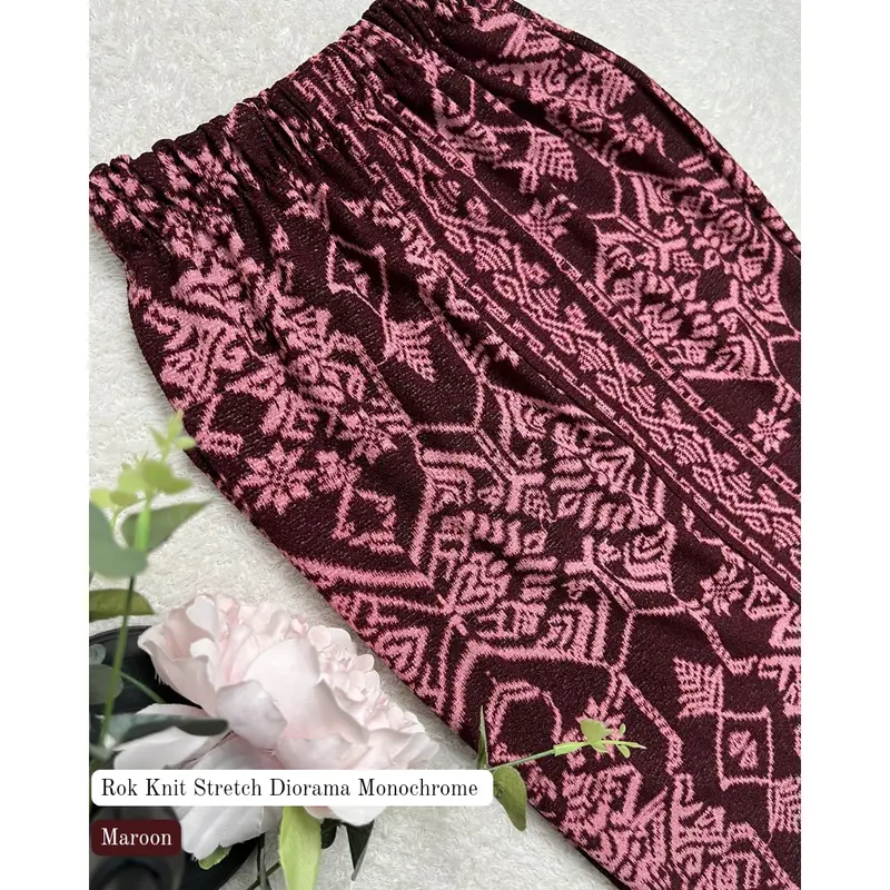Rok Panjang Span Knit Stretch Diorama Motif Songket Bali Bawahan Kebaya 1