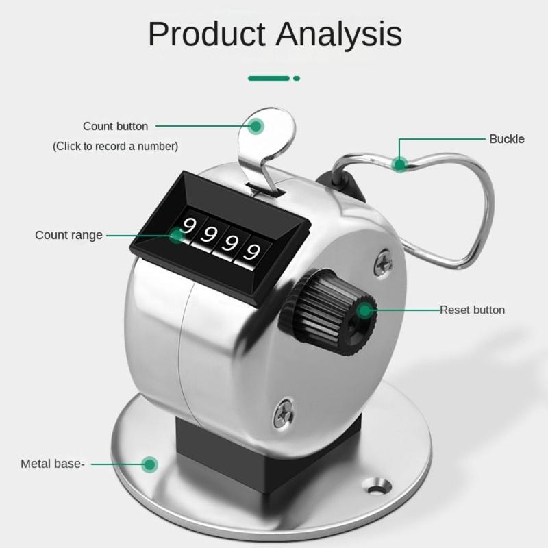 Bộ đếm cơ khí, Cầm Tay, 4 chữ số, Cầm Tay, Bộ đếm kim loại, Bộ đếm Clicker tổng hợp, Thích hợp cho kho 6
