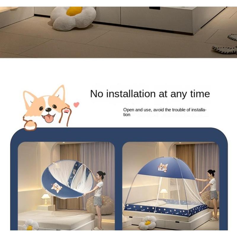 Product Introduction of Universal No installation Yurt Mosquito Net Pop-up Dual Door Folding Mosquito Net Fully Enclosed Anti-mosquito Bed Cover for Summer 21
