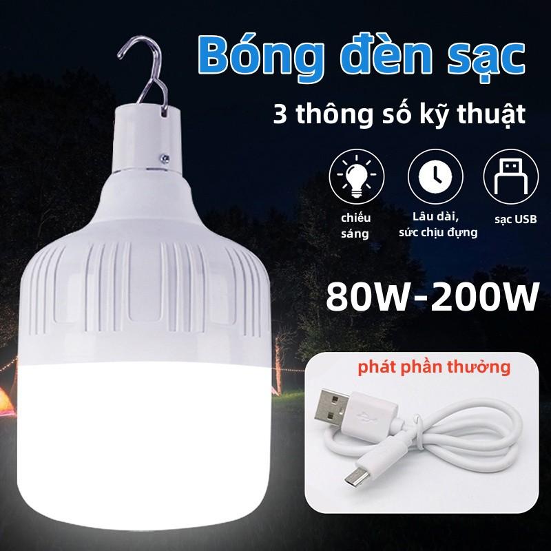 Bóng đèn LED bóng đèn sạc 80W 100W 200W siêu sáng tiết kiệm điện, LED BULB trụ LINH PHI chống nước lighting