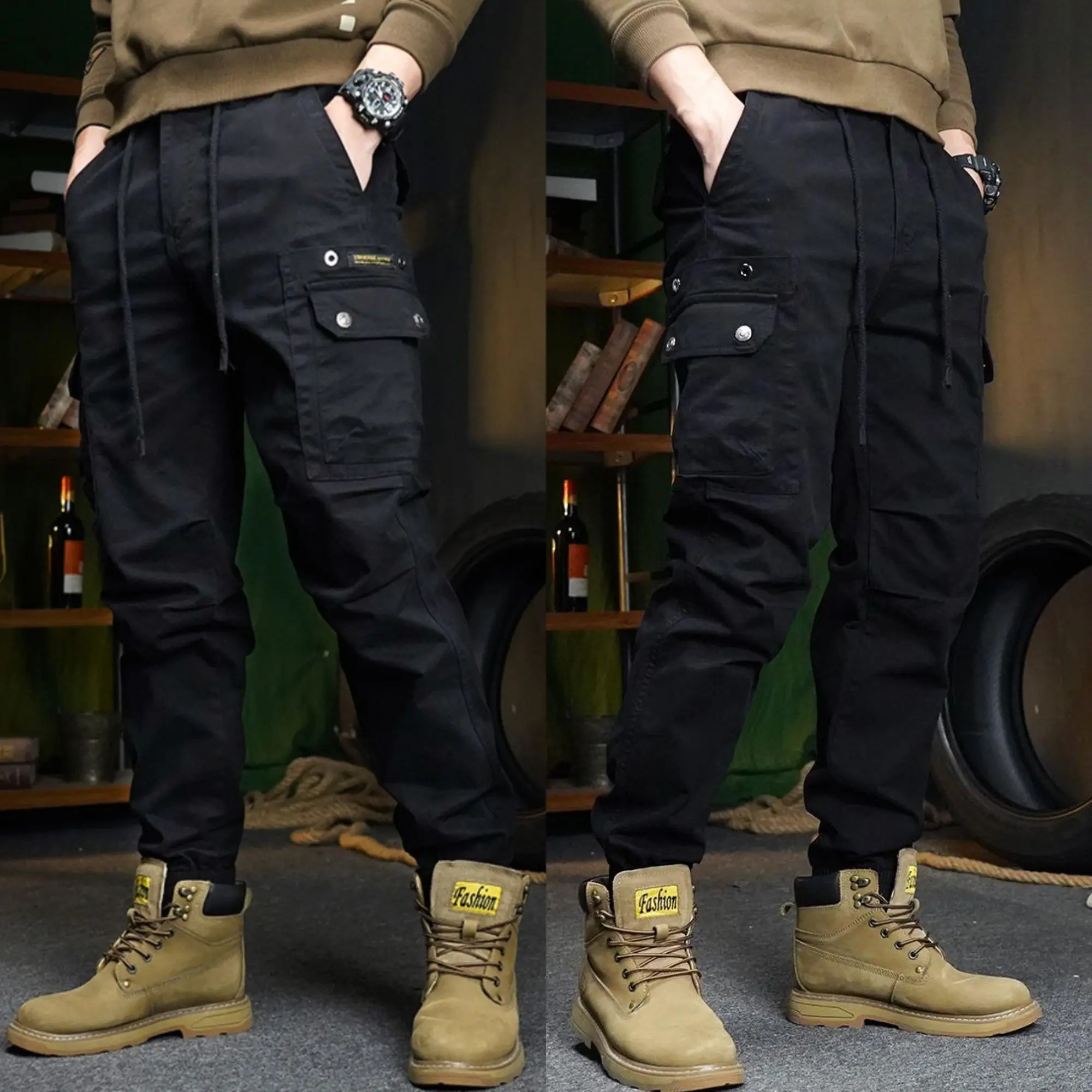 quần jogger túi hộp vải dầy dặn. túi hộp sang chảnh chỉ giặt tay đầy màu sắc màu xám Sport chỉ giặt tay quầ  nthun giặt bằng nước lạnh size m chống mùi nam 【l】 53kg-60kg のquần tây đen cuffed sweatpants thể