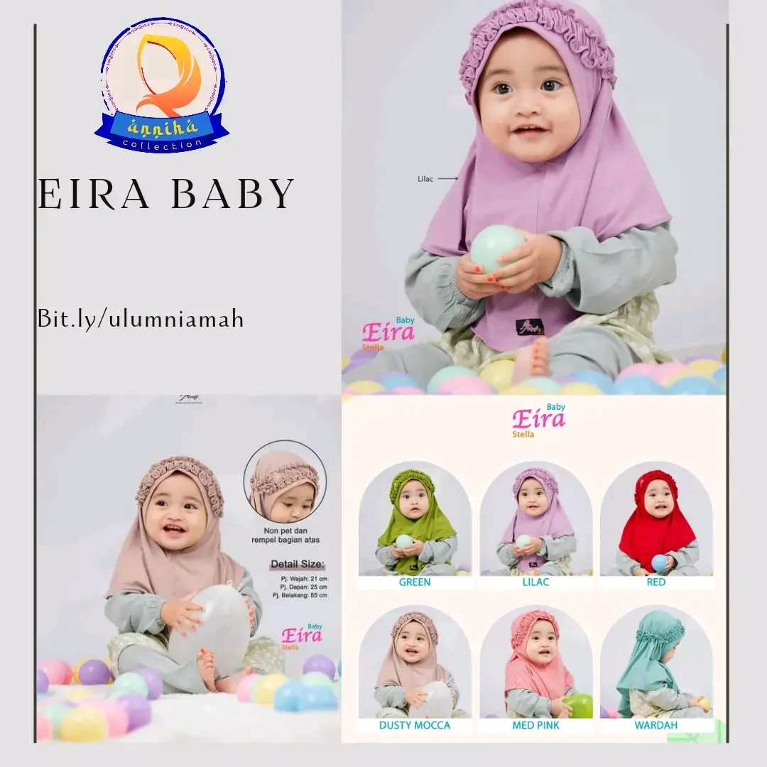 Hijab baby terbaru by AR Rafi ️Eira Baby️dengan desain yang super cute dan warna yang begitu cantik || (Anniha Collection)