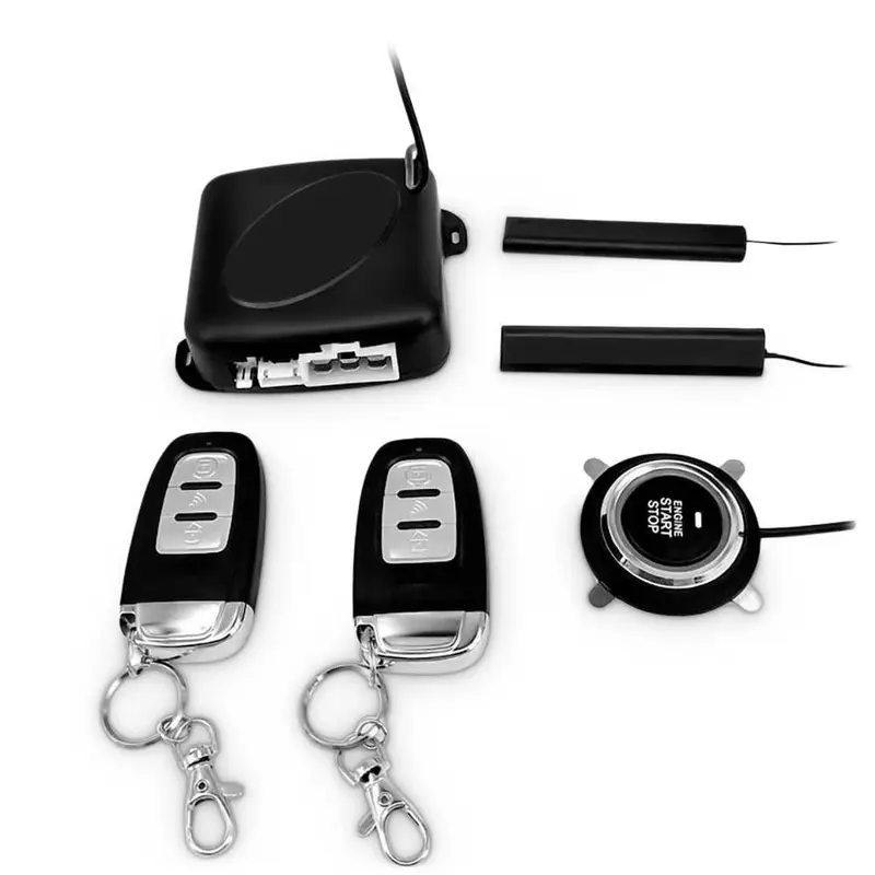 Car Keyless Entry Engine Start Alarm System Push Button Remote Starter Stop Alarm Anti Theft with Remote Control Kabel Kendaraan Kabel Kendaraan 0