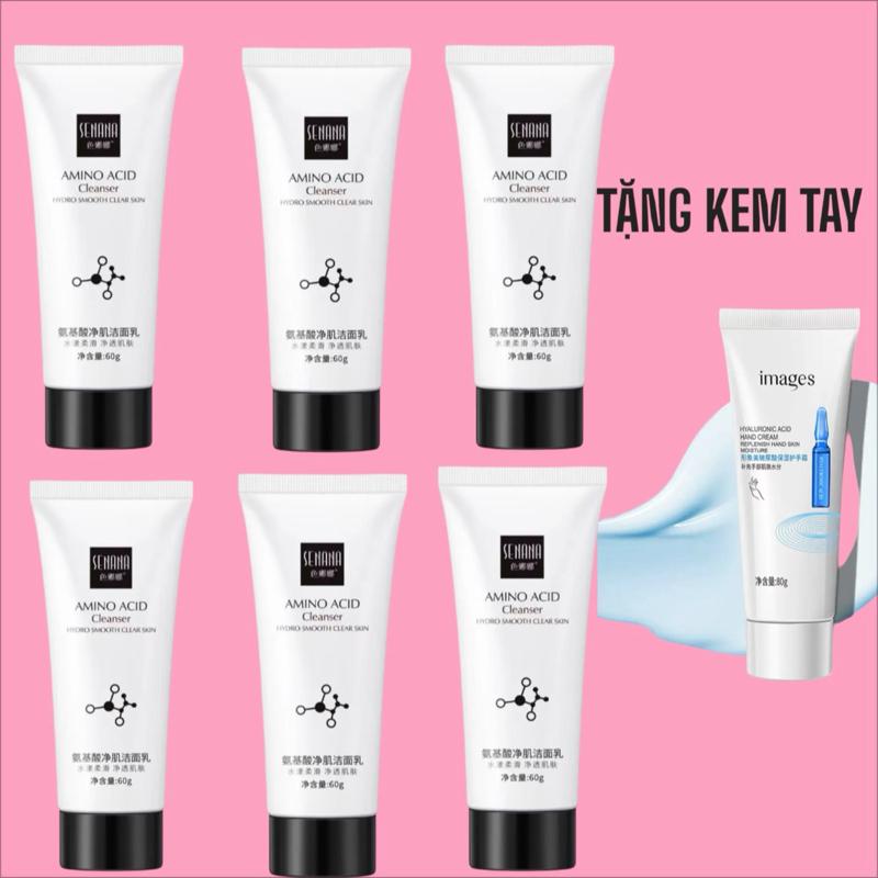 6 Tuýp Sữa Rửa Mặt TẶNG Kem Dưỡng Tay Senna Amino acid Sạch Sâu Giảm Tiết Dầu Da Nhạy Cảm Cấp Ẩm Skincare Làm Đẹp kiểm soát dầu llvitamin e chống lão hóa dưỡng ẩm Nữ Làm Đẹp Da