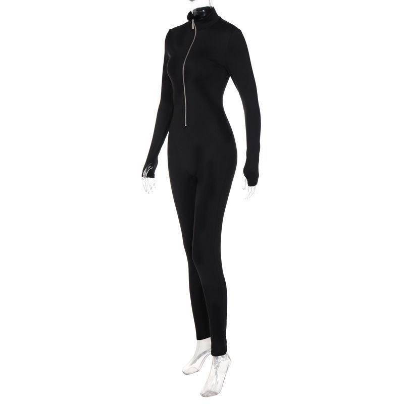 Product Introduction of Áo Jumpsuit Quần Thể Thao Mùa Đông, Phong Cách Âu Mỹ Hàng Mới Về 2024, Màu Trơn Dài Tay, Eo Có Khóa Kéo, Bó Sát, Thích Hợp Cho Yoga, Dành Cho Nữ 6