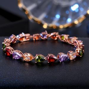 Gelang Tangan Kristal, Barang Kemas Hao Shi, Warna Trendi, Tidak Luntur, Gelang Zirkon, Gelang Tembaga, Barang Kemas Selebriti Internet