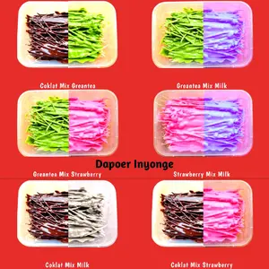 Mie lidi Ijuk manis aneka toping dobel Kemasan box 500ml