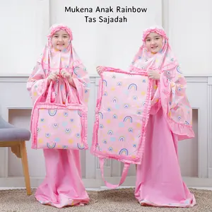 Mukena Anak Tas Sajadah Motif Rainbow