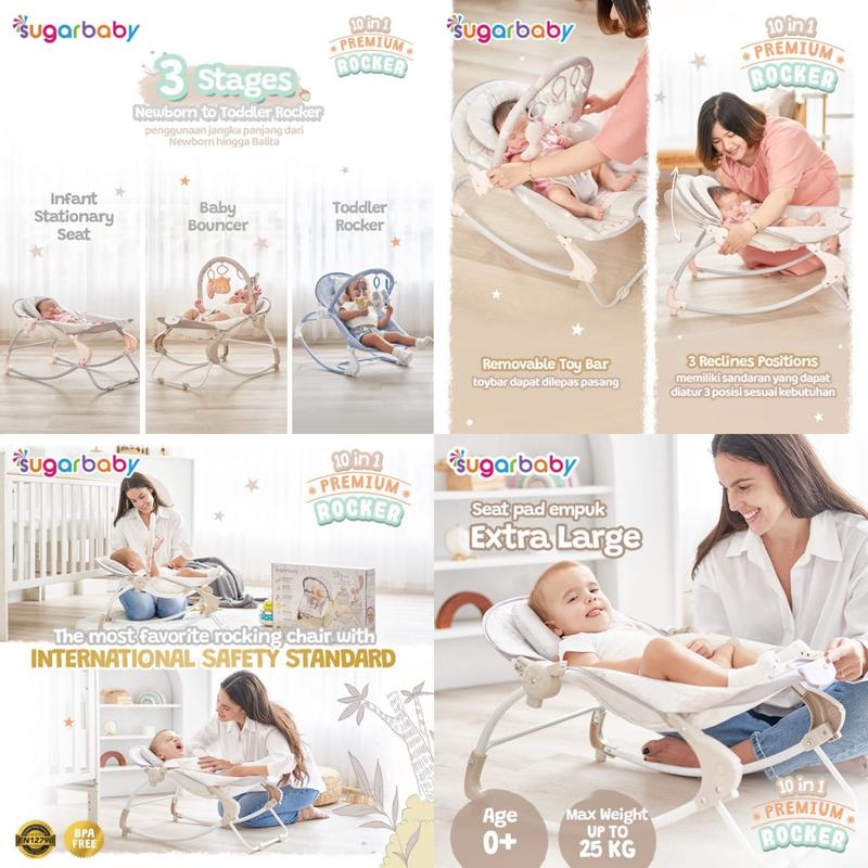 Bouncer Bayi Sugar Baby 10 In 1 Premium Rocker NEW MOTIF & MY Rocker Sugarbaby Bouncer Kursi Goyang Manual Bayi RZ47 2