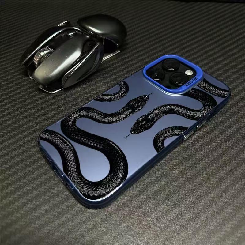 Product Introduction of Ốp Điện Thoại Di Động Thiết Kế Hình Rắn Đôi Tối Màu, Dành Cho iPhone 16, Apple 15promax, Phong Cách Châu Âu Và Mỹ, Thích Hợp Cho 14 / 13 / 12 Pro, Hàng Mới Về 16
