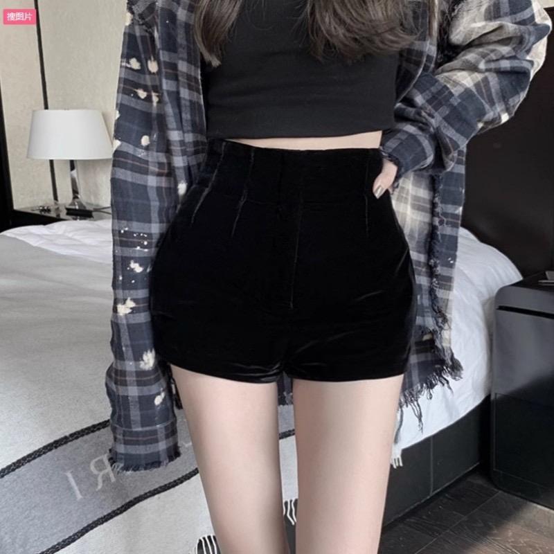 quần short nhung quần đùi nhung cạp cao