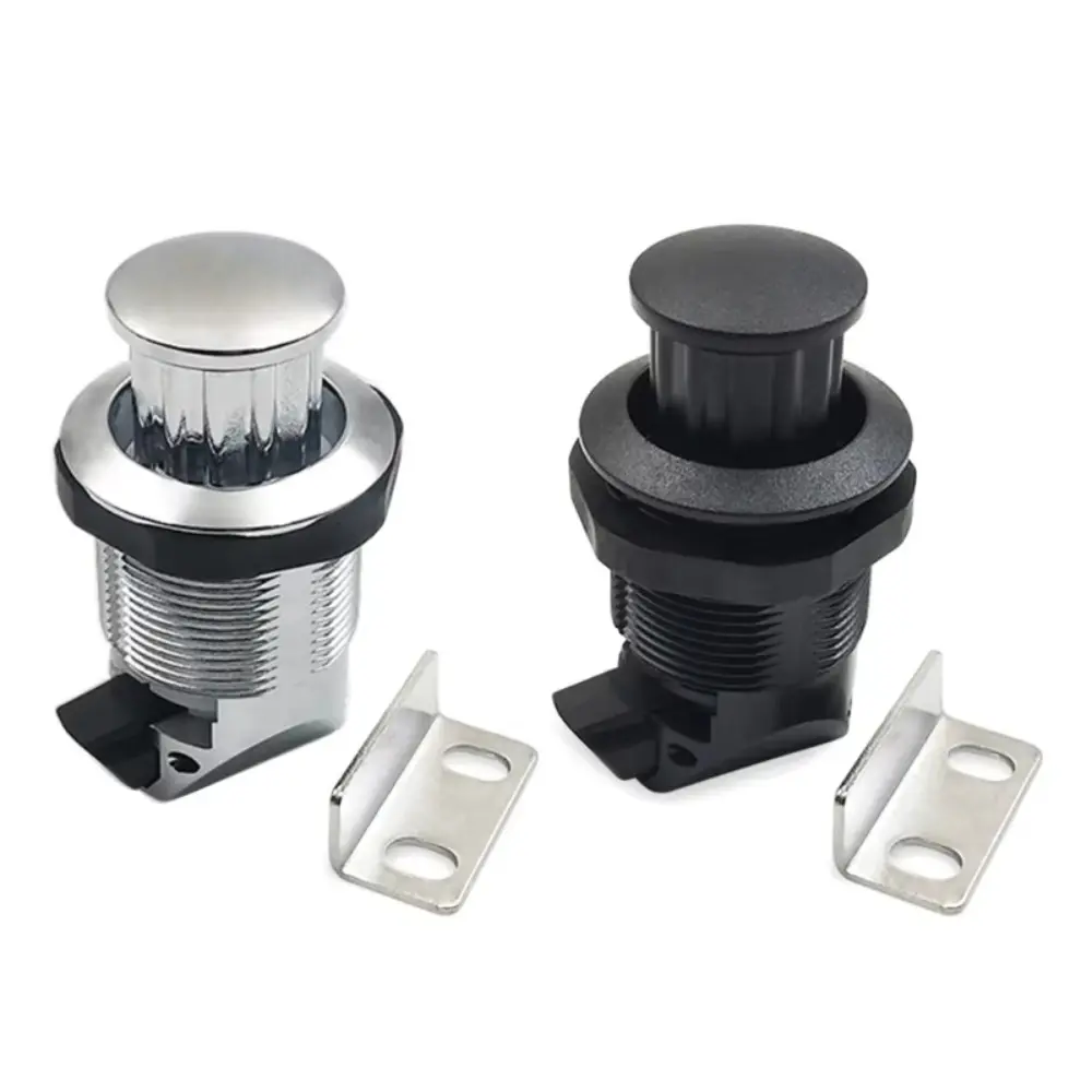 Universal Caravans Cupboard RV Cabinet Push Button Latches Door Knobs Home Drawer Latches Plastic Locks Catch