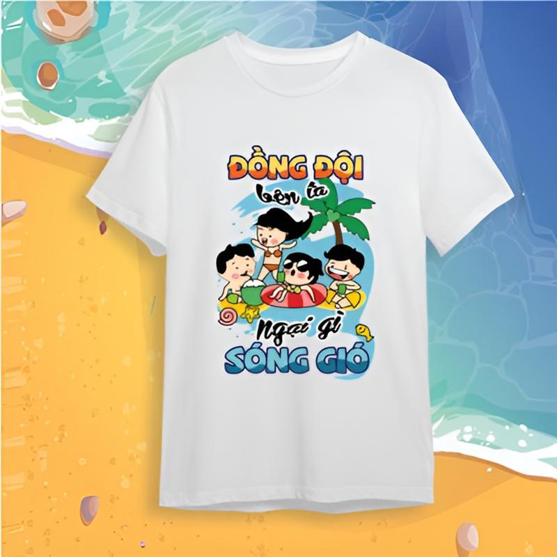 Áo Thun Nhóm Đi Biển Team Building – 8 Mẫu Đẹp, Hài Hước, Ý Nghĩa | Vải Mềm Mát, Cổ Tròn Unisex Nam Nữ Đều Mặc Được