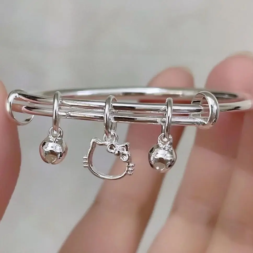 Vòng Tay Chuông Hello Kitty, Hàng Mới Về, Đơn Giản Và Dễ Phối Đồ Có Thẻ Hello Kitty, Vòng Tay Kéo Đẩy Thích Hợp Làm Quà Tặng Bạn Gái, Lý Tưởng Cho Bạn Gái