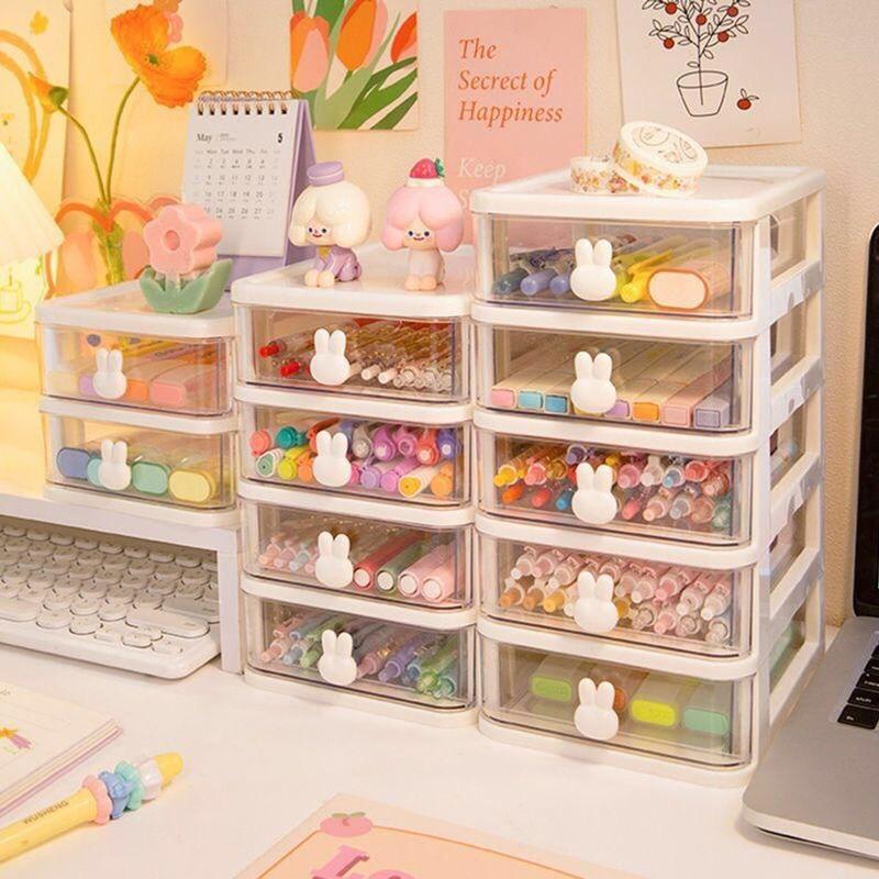 Kệ thỏ để bàn kệ decor bàn học đựnġ văn phòng phẩm 2,3,4 tầng tặng kèm hình dán