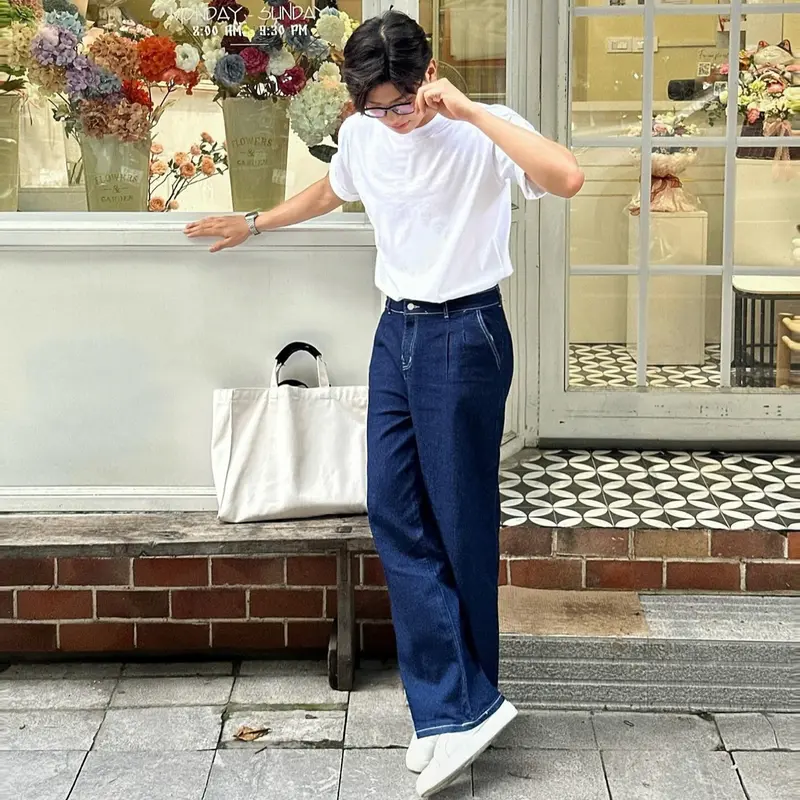 Quần Denim Dài Ống Suông Rộng GODMOTHER Quần Denim Pants Dáng Dài Chất Liệu Jean Phong Cách Trẻ Trung Menswear Nam Nữ 7
