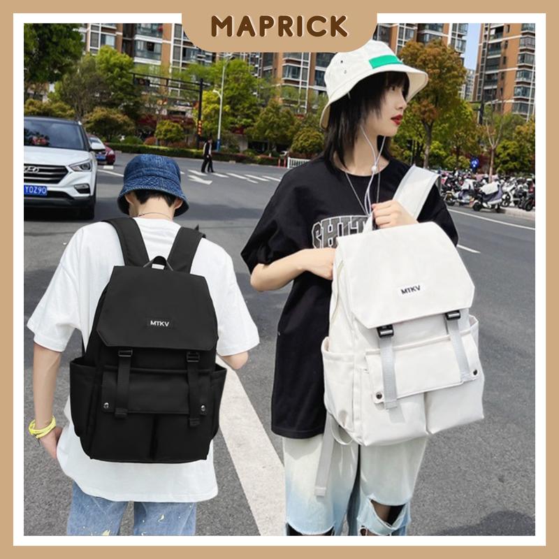 Balo đi học Hàn Quốc nắp gập cho cả nam và nữ MTKV - kích thước 30cm ngang - 45cm chiều cao BL28