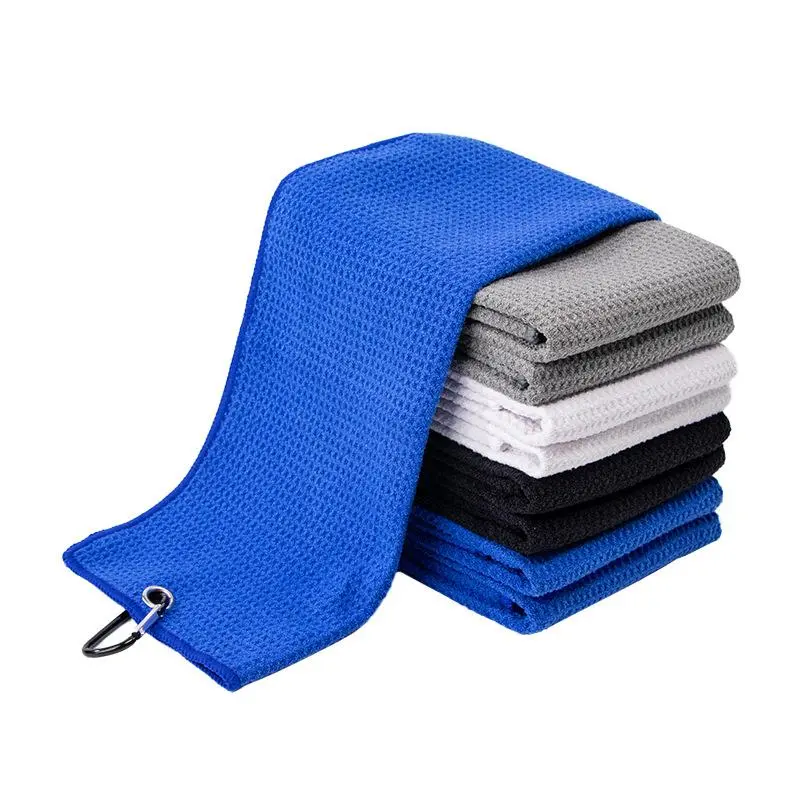 Portable Golf Towel with Clip, 1 Count Soft Water Absorbent Golf Towels, Compact Design Golf Accessories for Outdoor Sports