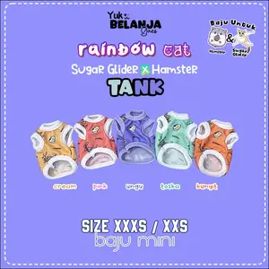 Baju Sugar Glider / Hamster Rainbow Cat Tank / bahan nyaman size XXS dan XXXS | Yukbelanja.Gaes!
