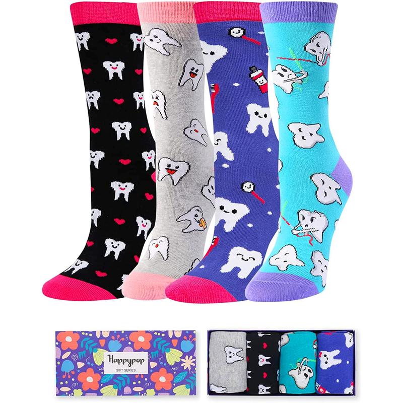 HAPPYPOP Dentist Women Dental Tooth Teeth Socks, Dental Assistant ...