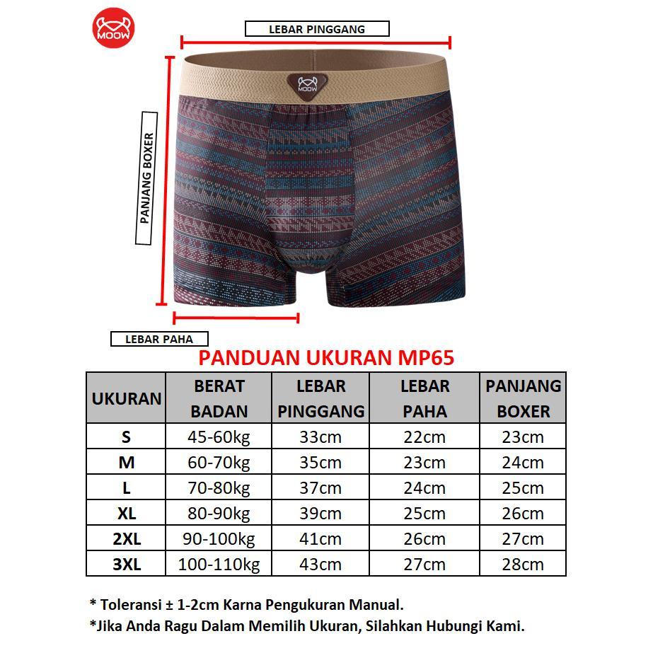 NEXT LEVEL X MOOW PAKET 4PCS Celana Dalam Boxer Pria Premium Ice Silk Adem Lembut Motif Heritage Pattern MP65