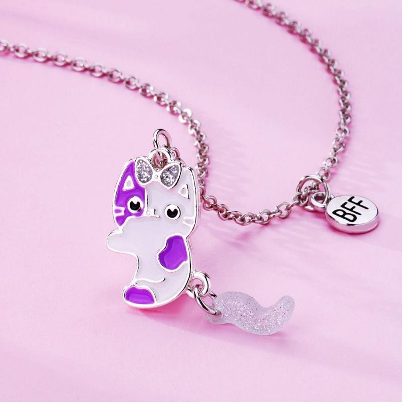 Product Introduction of Cute Cartoon Animals Best Friend Magnetic Necklace Electroplate Alloy Cartoon Pendant Necklace Jewelry Chain Magnet Necklace Friendship 12