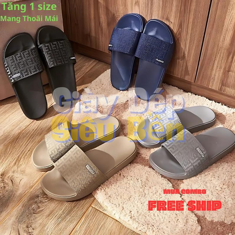 [Tăng 1 Size] Combo Dép Loufu , Đúc Liền Tăng 1 Size Nam Nữ Quai Ngang PVC Nguyên Khối Chống Thấm Nước Trơn Trượt Slipper Đế Bằng DéP - LUFU